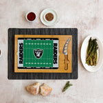 Las Vegas Raiders Football Field - Icon Glass Top Cutting Board & Knife Set