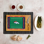 Denver Broncos Football Field - Icon Glass Top Cutting Board & Knife Set