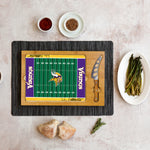 Minnesota Vikings Football Field - Icon Glass Top Cutting Board & Knife Set