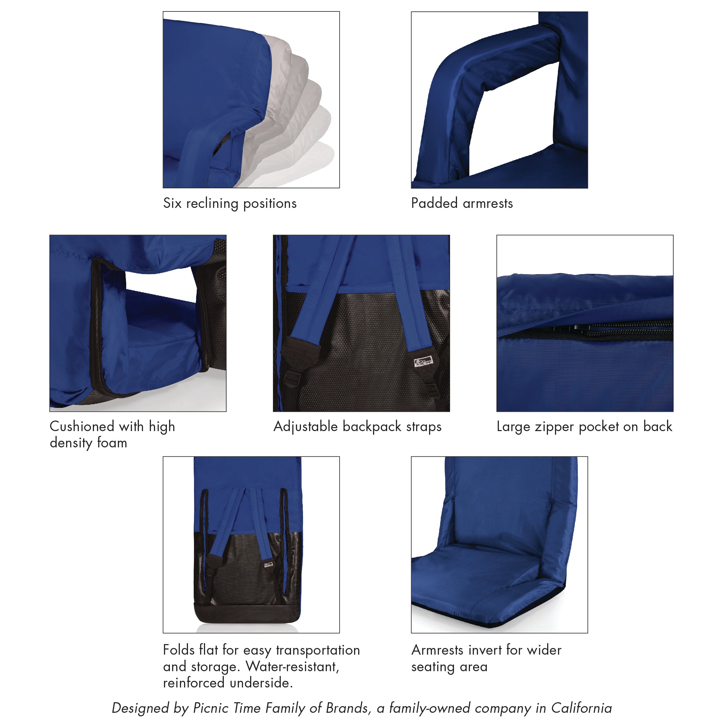 Ventura Portable Reclining Stadium Seat