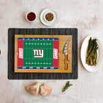 New York Giants Football Field - Icon Glass Top Cutting Board & Knife Set