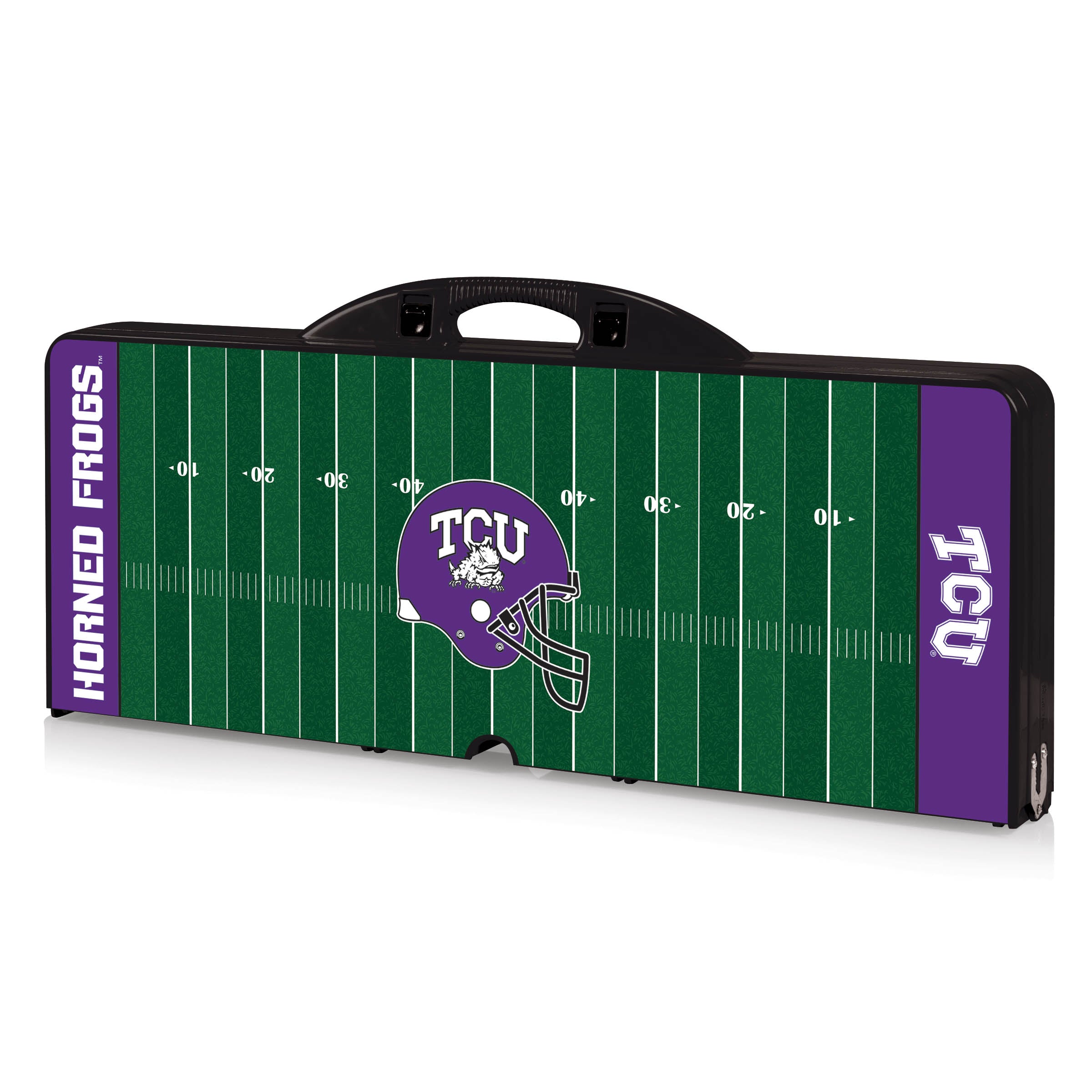TCU Horned Frogs Football Field - Picnic Table Portable Folding Table with Seats