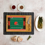 Cleveland Browns Football Field - Icon Glass Top Cutting Board & Knife Set