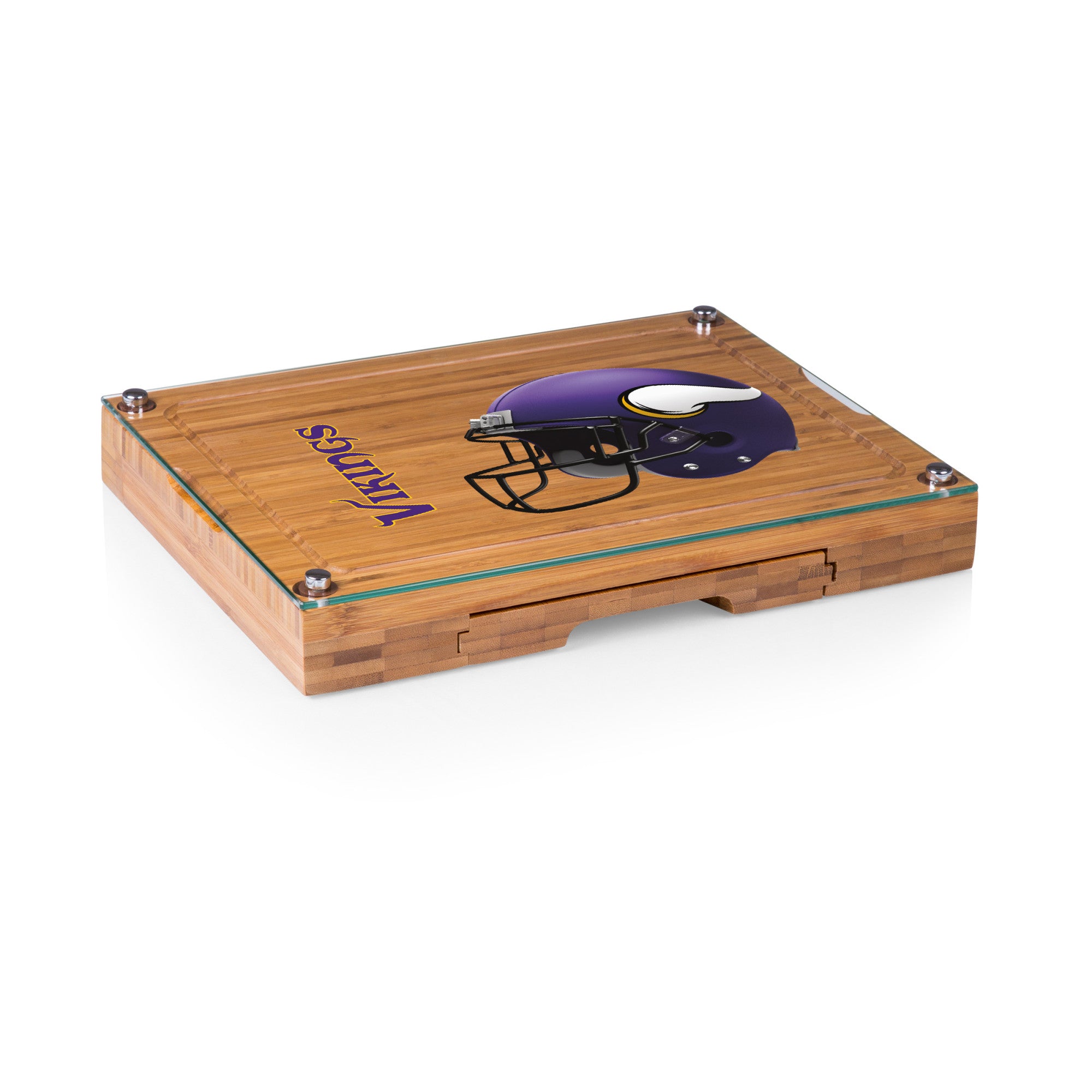 Minnesota Vikings - Concerto Glass Top Cheese Cutting Board & Tools Set