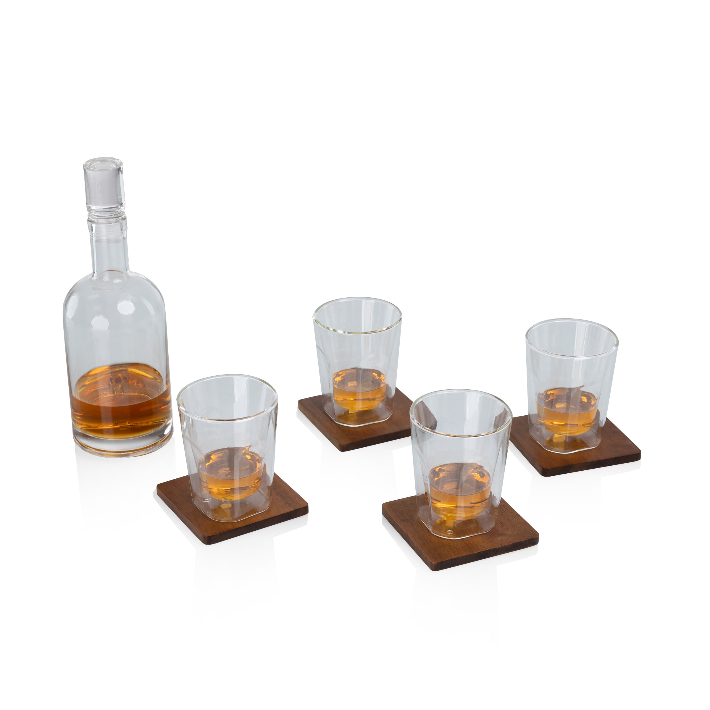 Ambassador Whiskey Box with Decanter and 4 Lowball Glasses