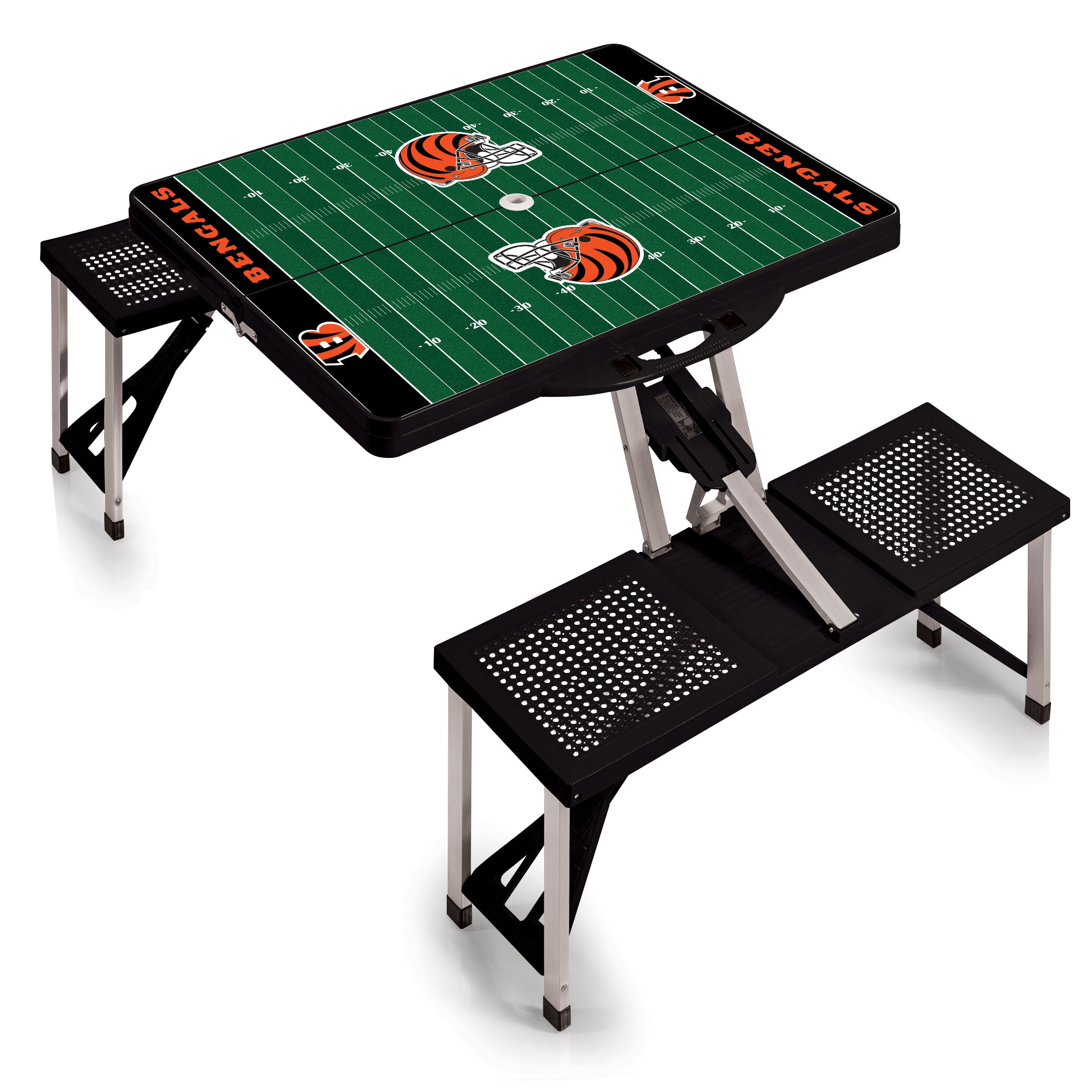 Cincinnati Bengals - Picnic Table Portable Folding Table with Seats and Umbrella