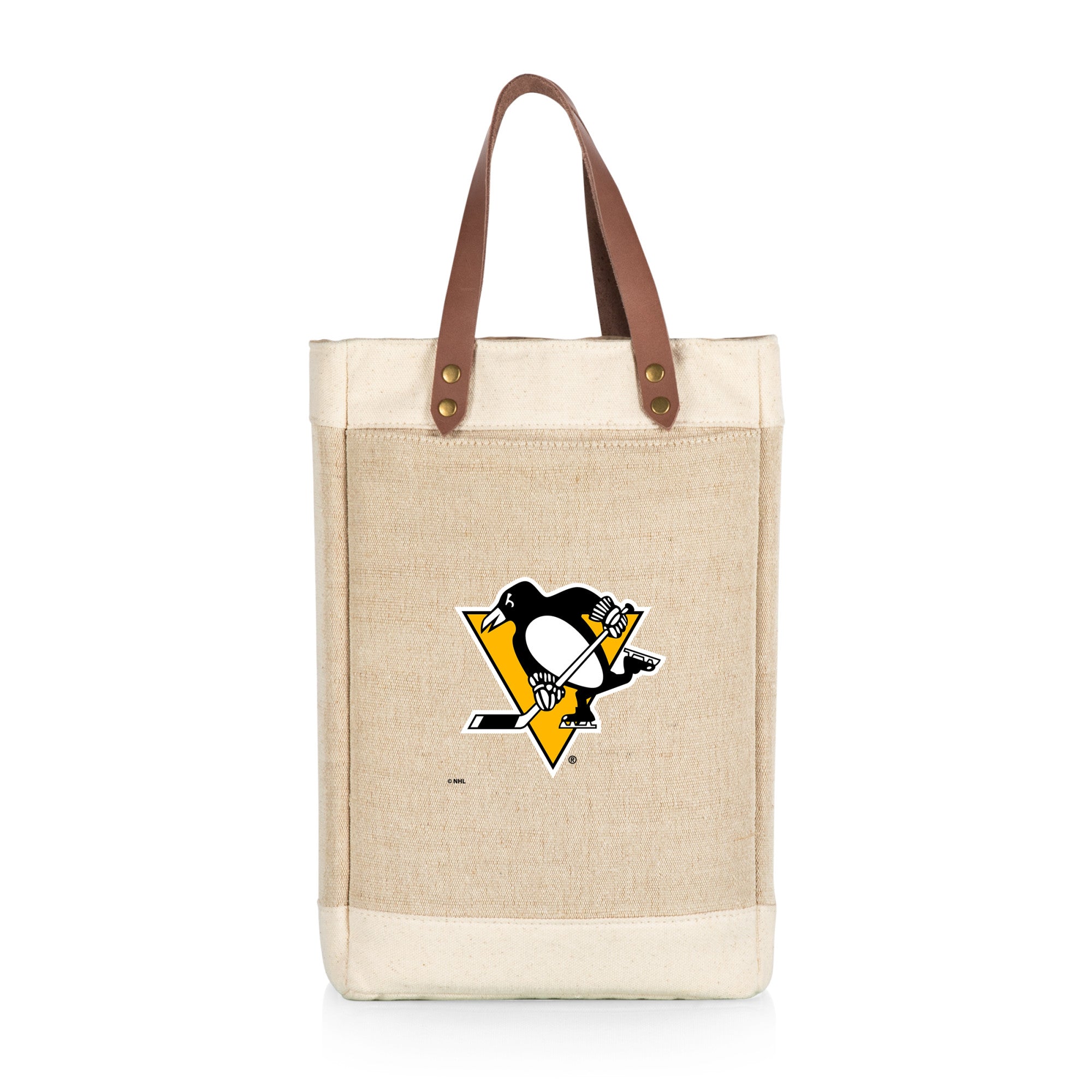 Pittsburgh Penguins - Pinot Jute 2 Bottle Insulated Wine Bag