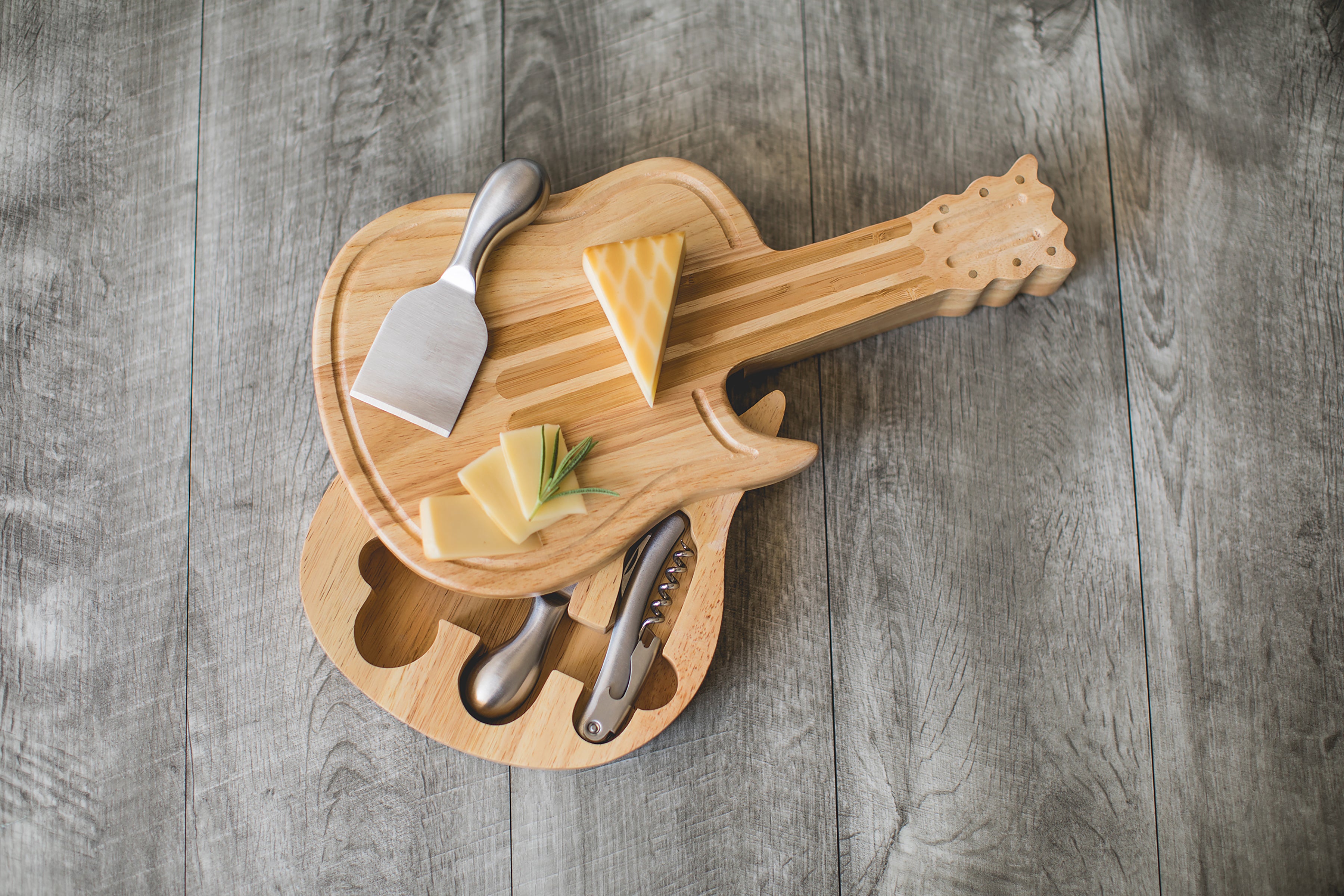 Guitar Cheese Cutting Board & Tools Set