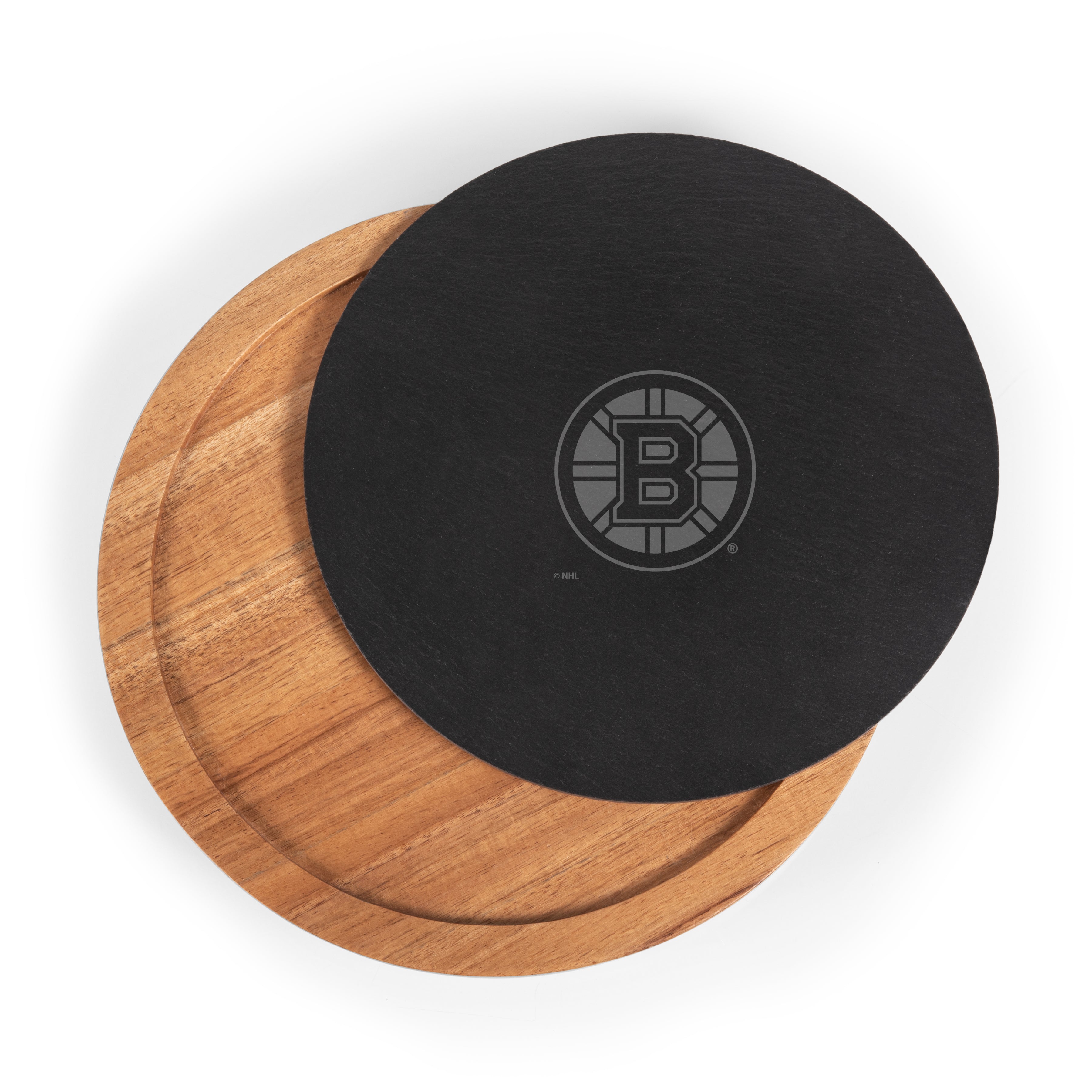 Boston Bruins - Insignia Acacia and Slate Serving Board with Cheese Tools