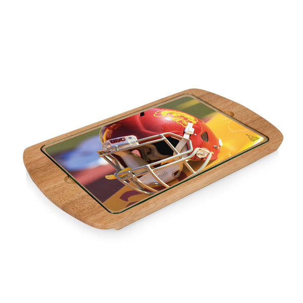 USC Trojans Helmet - Billboard Glass Top Serving Tray