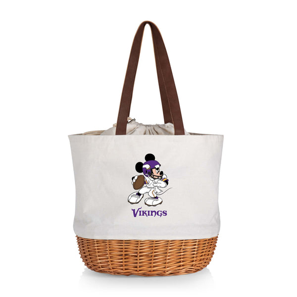 Minnesota Vikings Mickey Mouse - Coronado Canvas and Willow Basket Tote