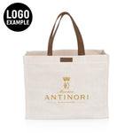 Market Waxed Canvas Tote with Leatherette Handles