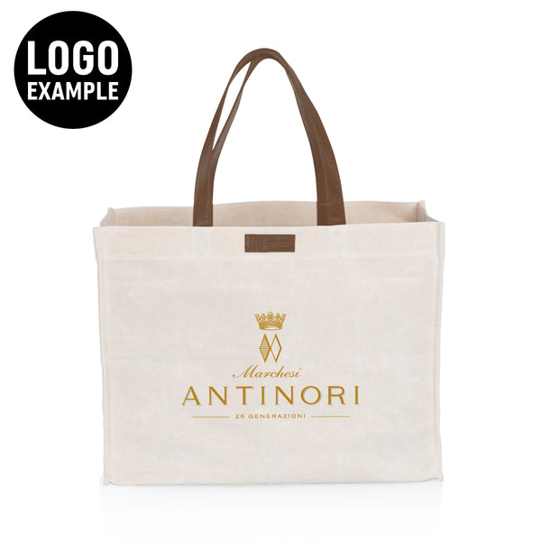 Market Waxed Canvas Tote with Leatherette Handles