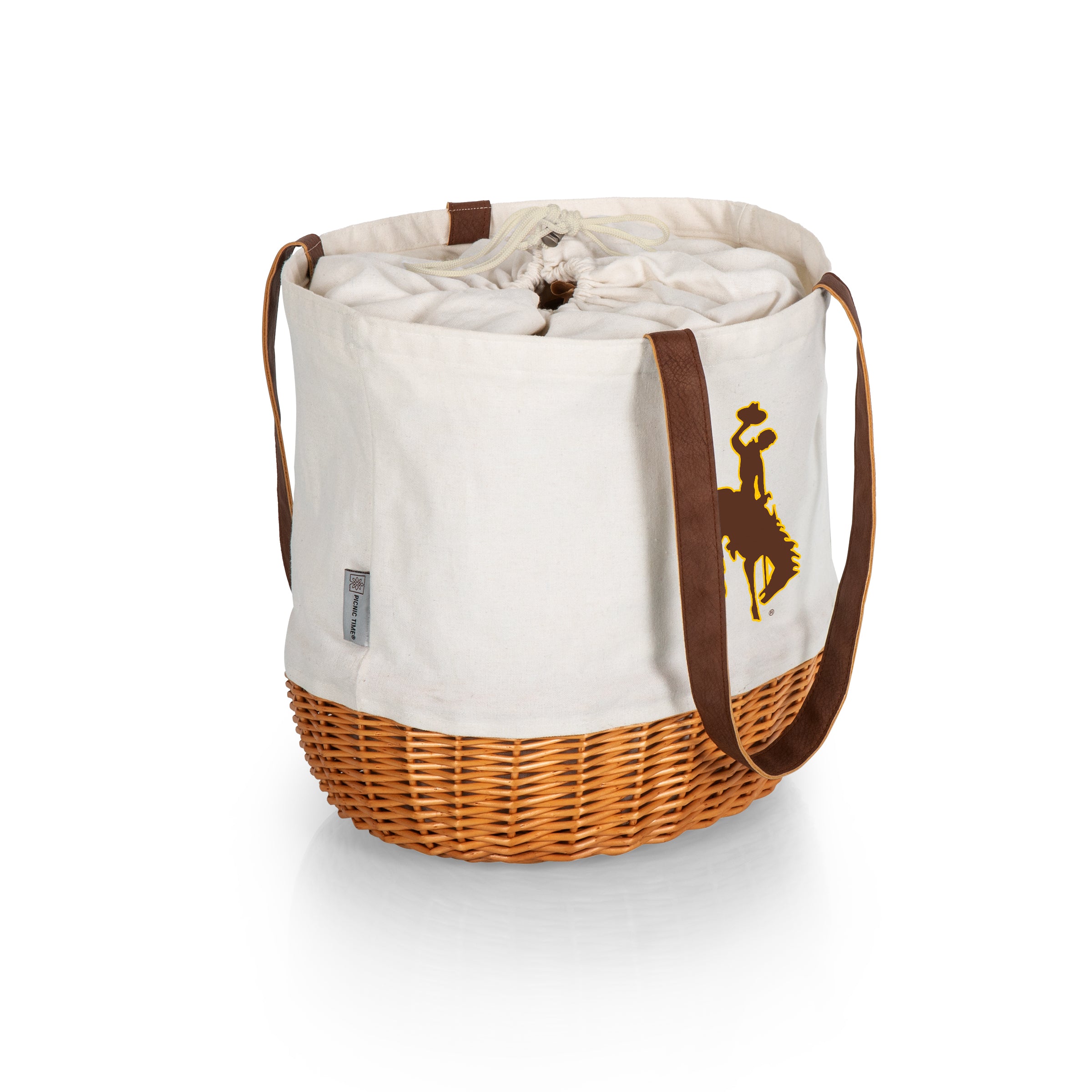 Wyoming Cowboys - Coronado Canvas and Willow Basket Tote