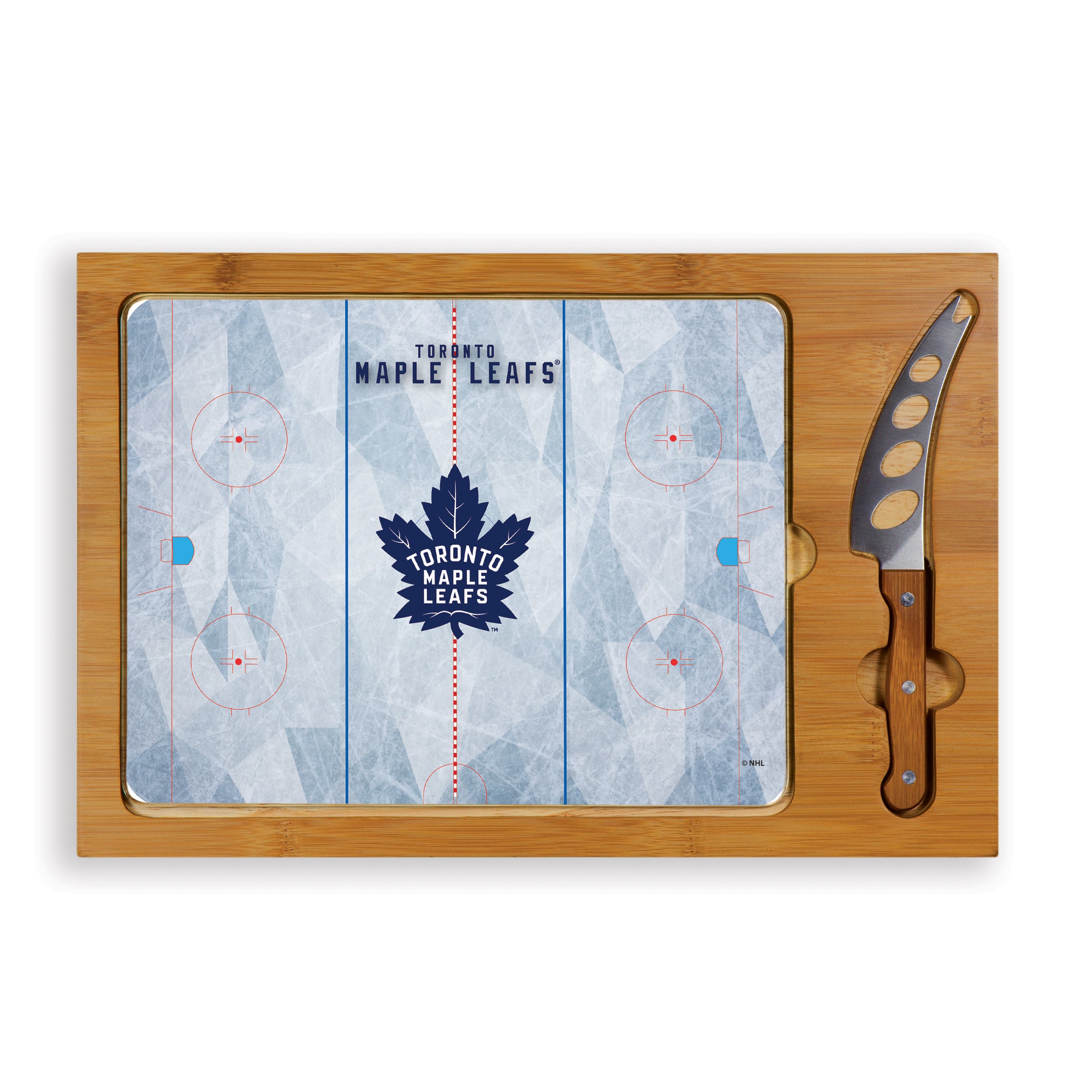 Hockey Rink - Toronto Maple Leafs - Icon Glass Top Cutting Board & Knife Set