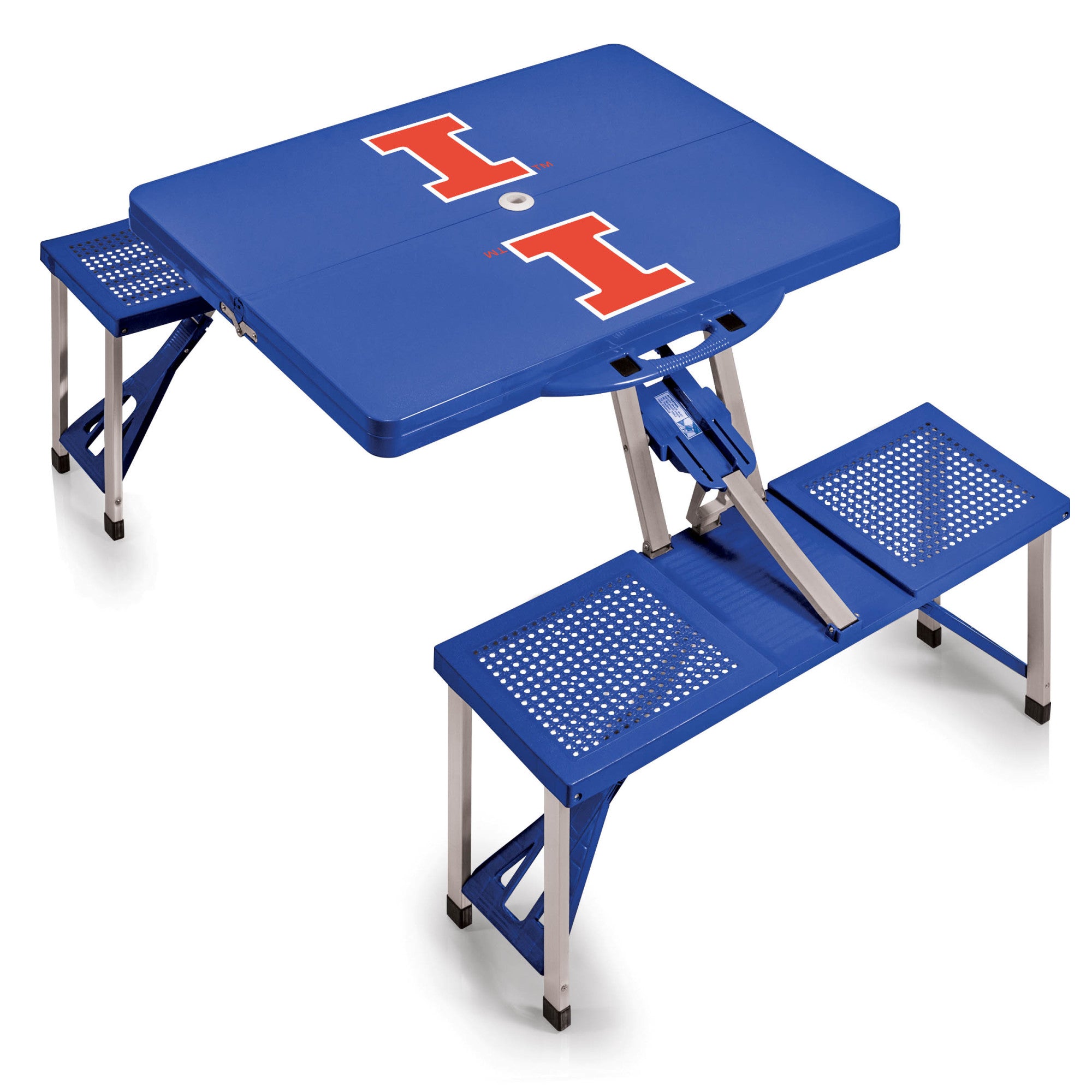 Illinois Fighting Illini - Picnic Table Portable Folding Table with Seats