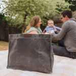 Market Waxed Canvas Tote with Leatherette Handles