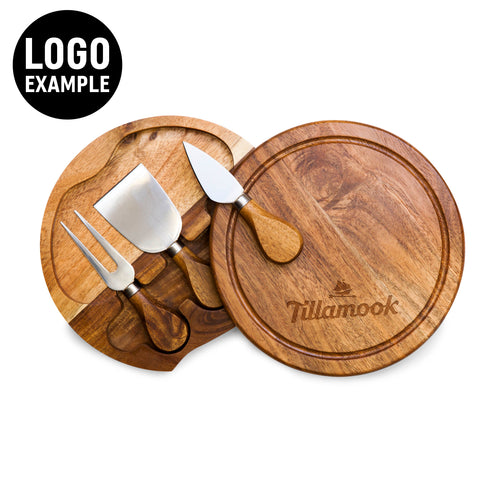 Acacia Brie Cheese Cutting Board & Tools Set