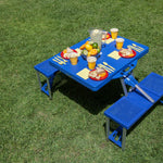 Illinois Fighting Illini Football Field - Picnic Table Portable Folding Table with Seats