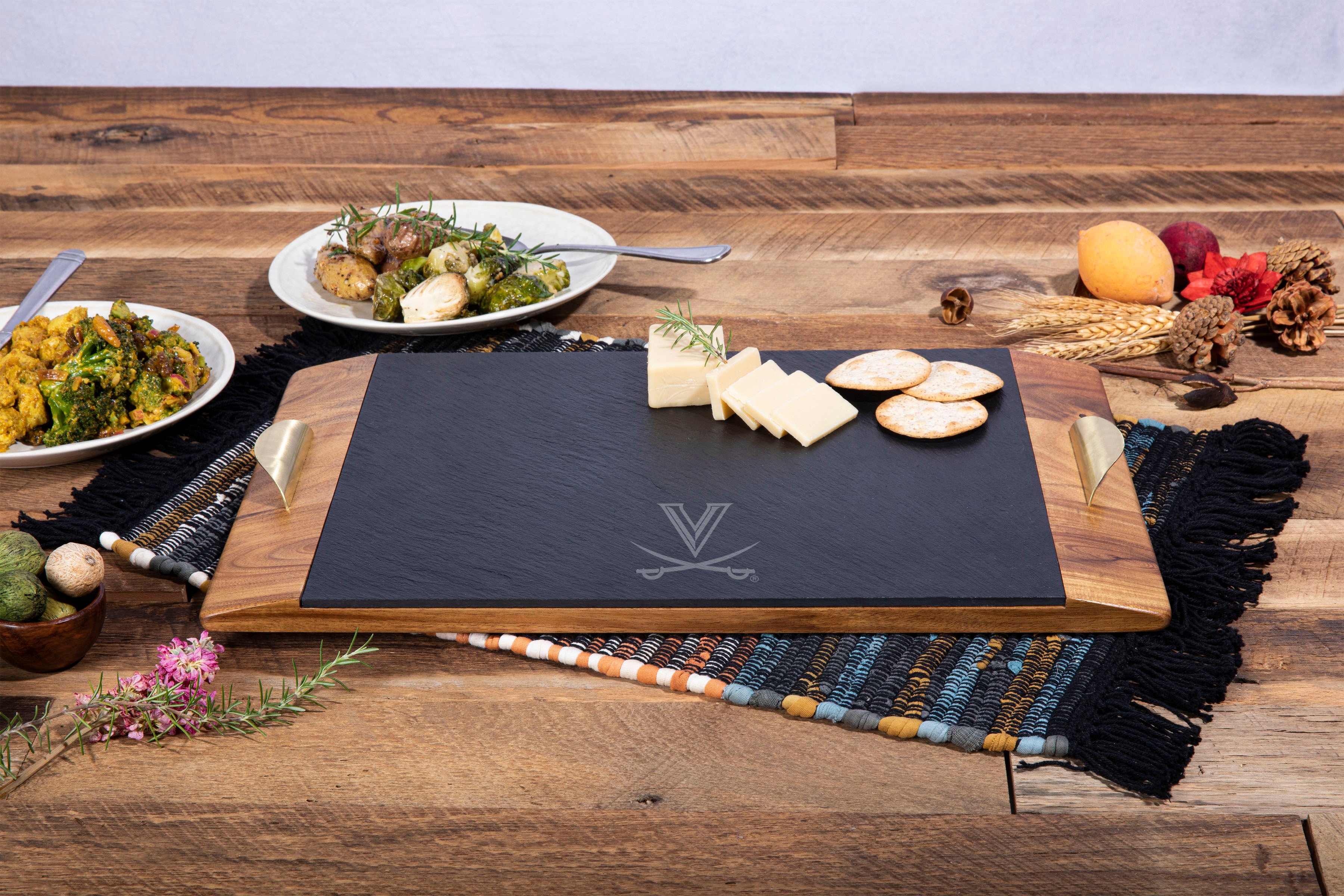 Virginia Cavaliers - Covina Acacia and Slate Serving Tray