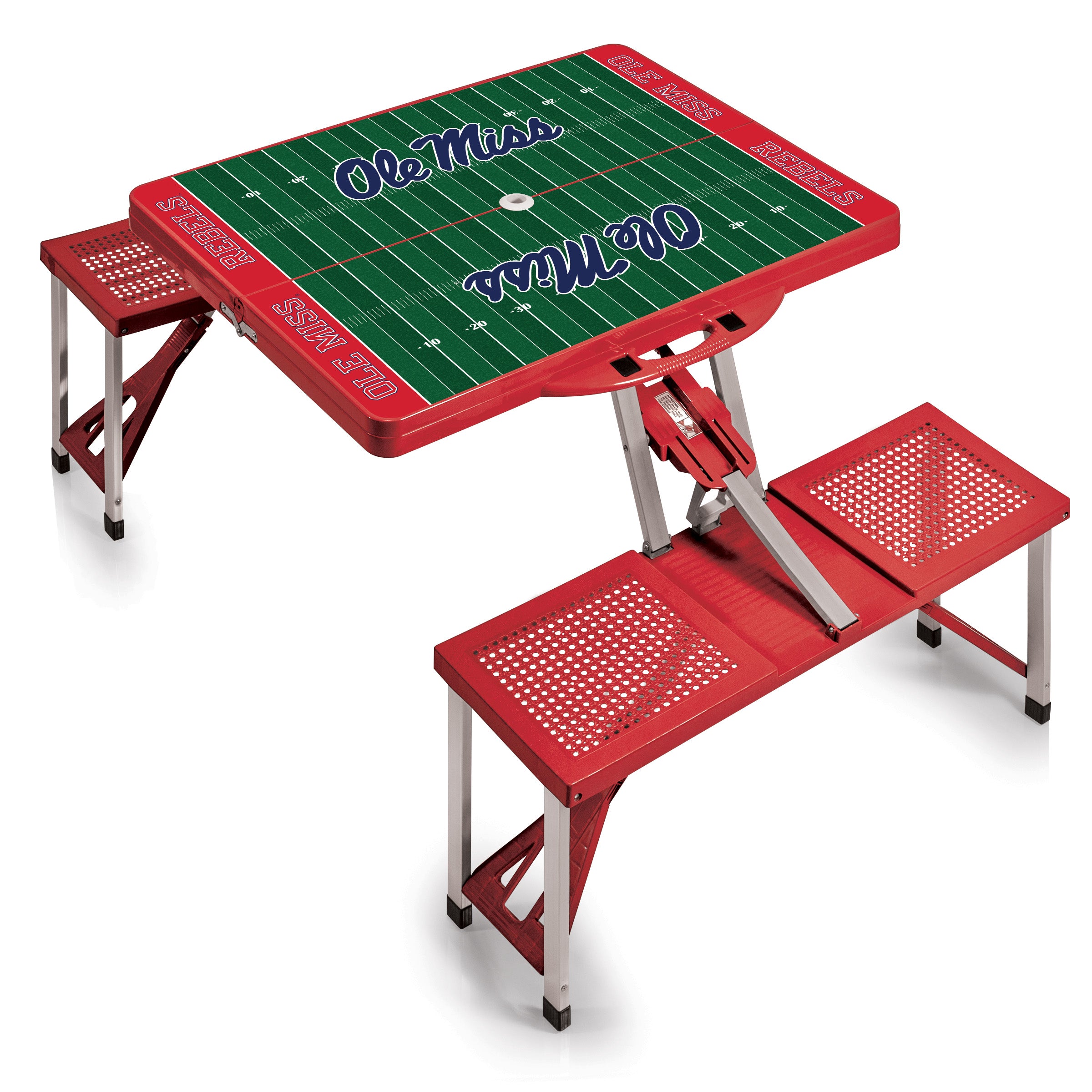 Ole Miss Rebels - Picnic Table Portable Folding Table with Seats