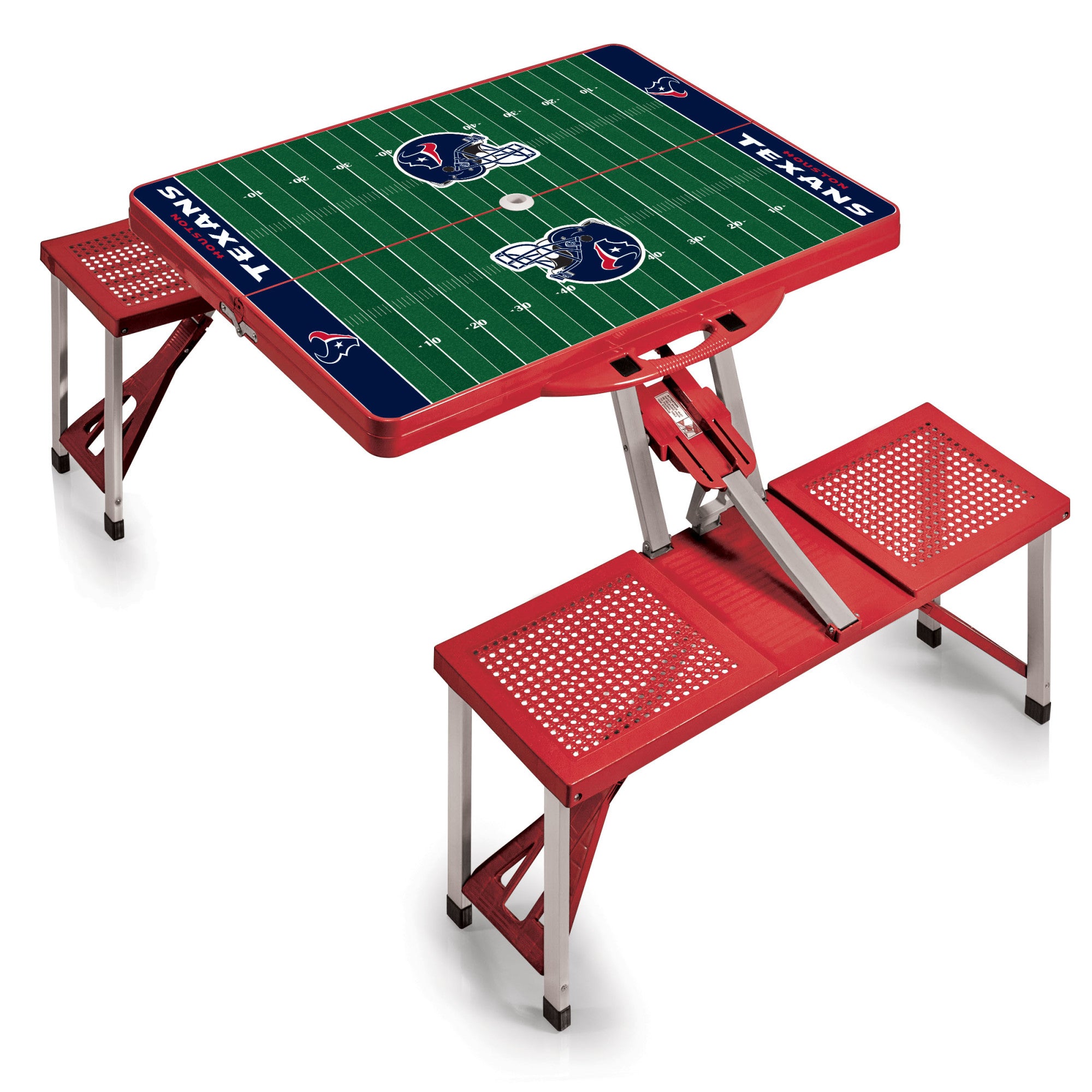 Houston Texans Football Field - Picnic Table Portable Folding Table with Seats