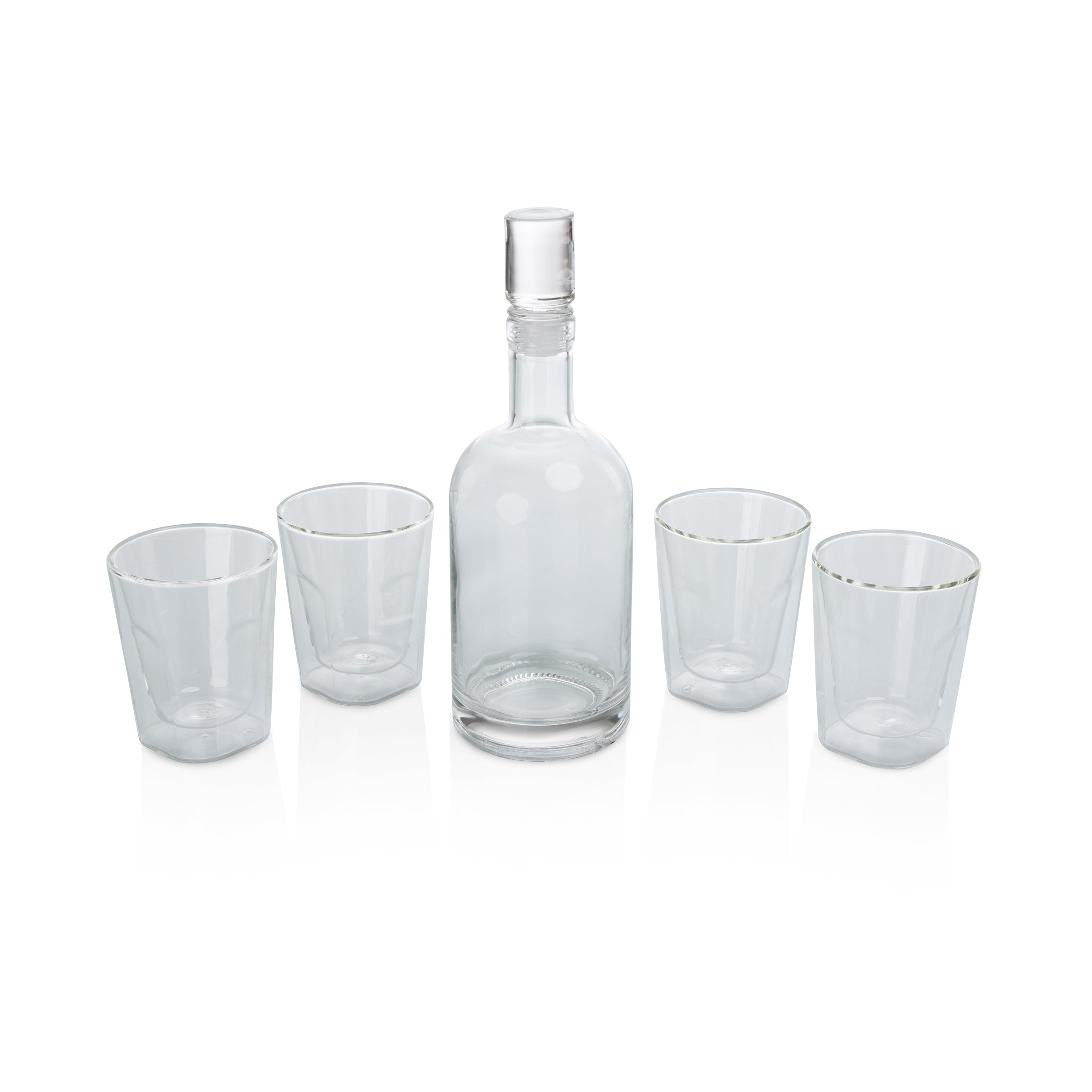 Ambassador Whiskey Box with Decanter and 4 Lowball Glasses