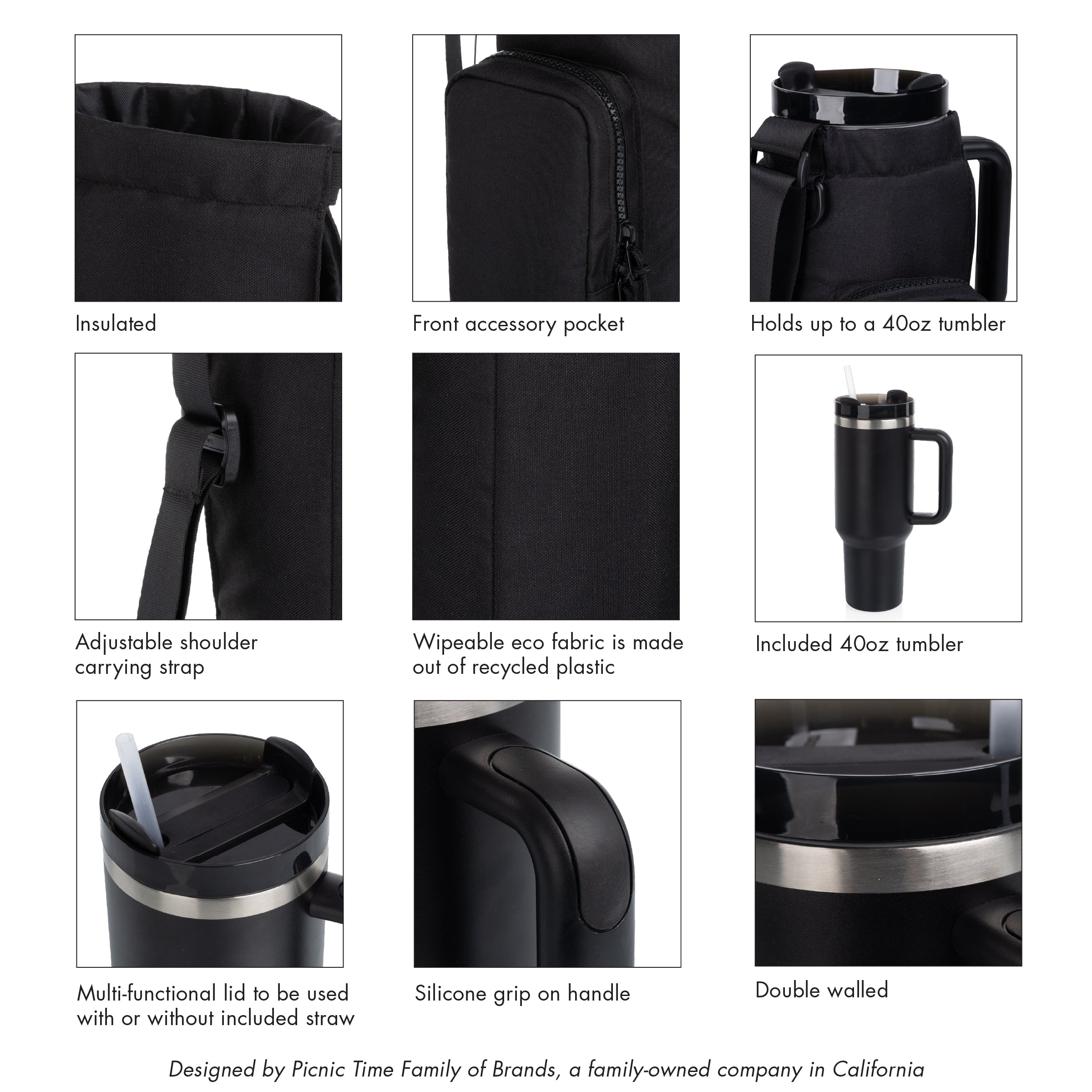 Eclipse Tumber Tote with 40oz Stainless Travel Mug