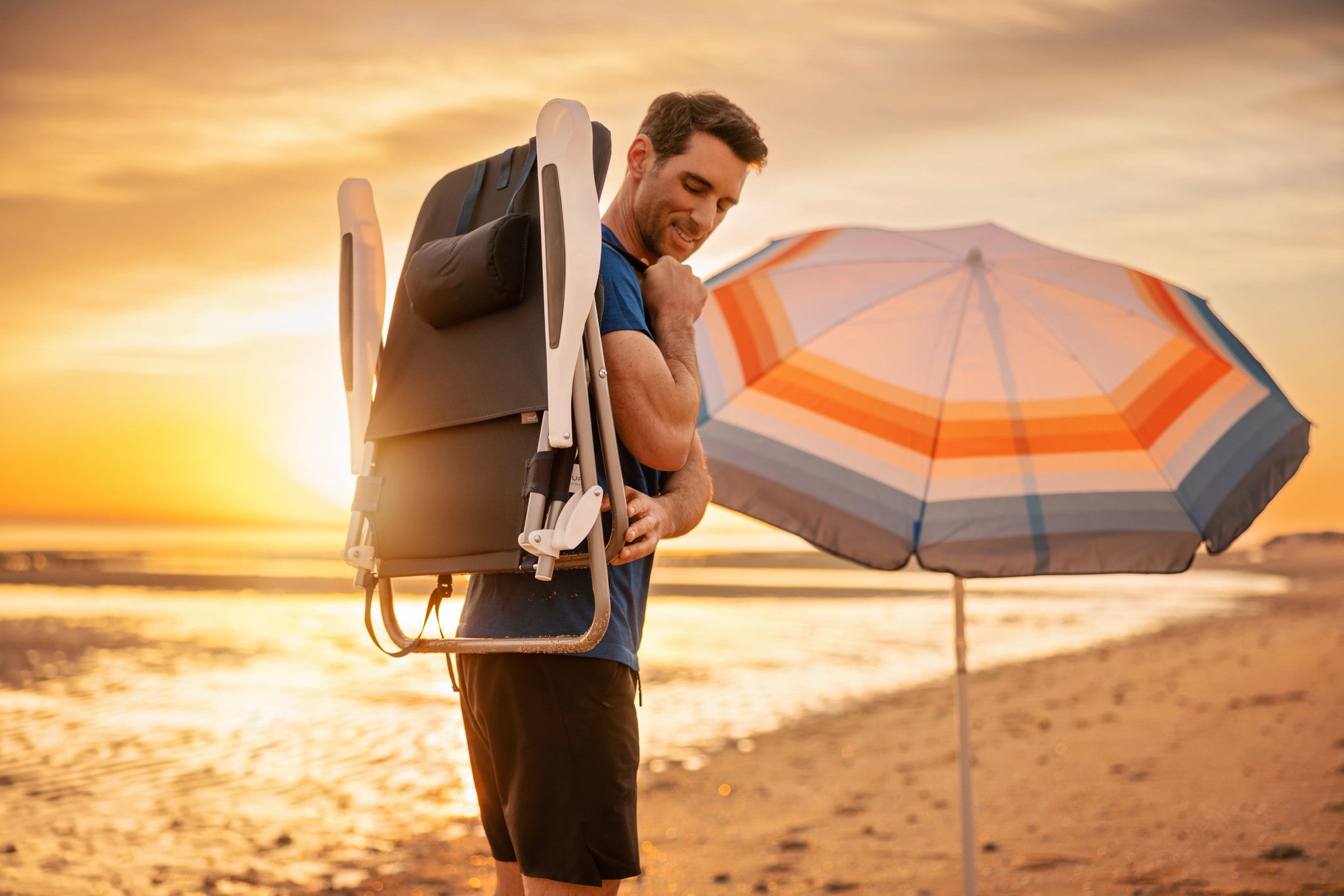 North Carolina Tar Heels - Monaco Reclining Beach Backpack Chair