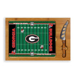 Georgia Bulldogs Football Field - Icon Glass Top Cutting Board & Knife Set