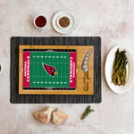 Arizona Cardinals Football Field - Icon Glass Top Cutting Board & Knife Set