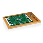 New York Jets Football Field - Icon Glass Top Cutting Board & Knife Set