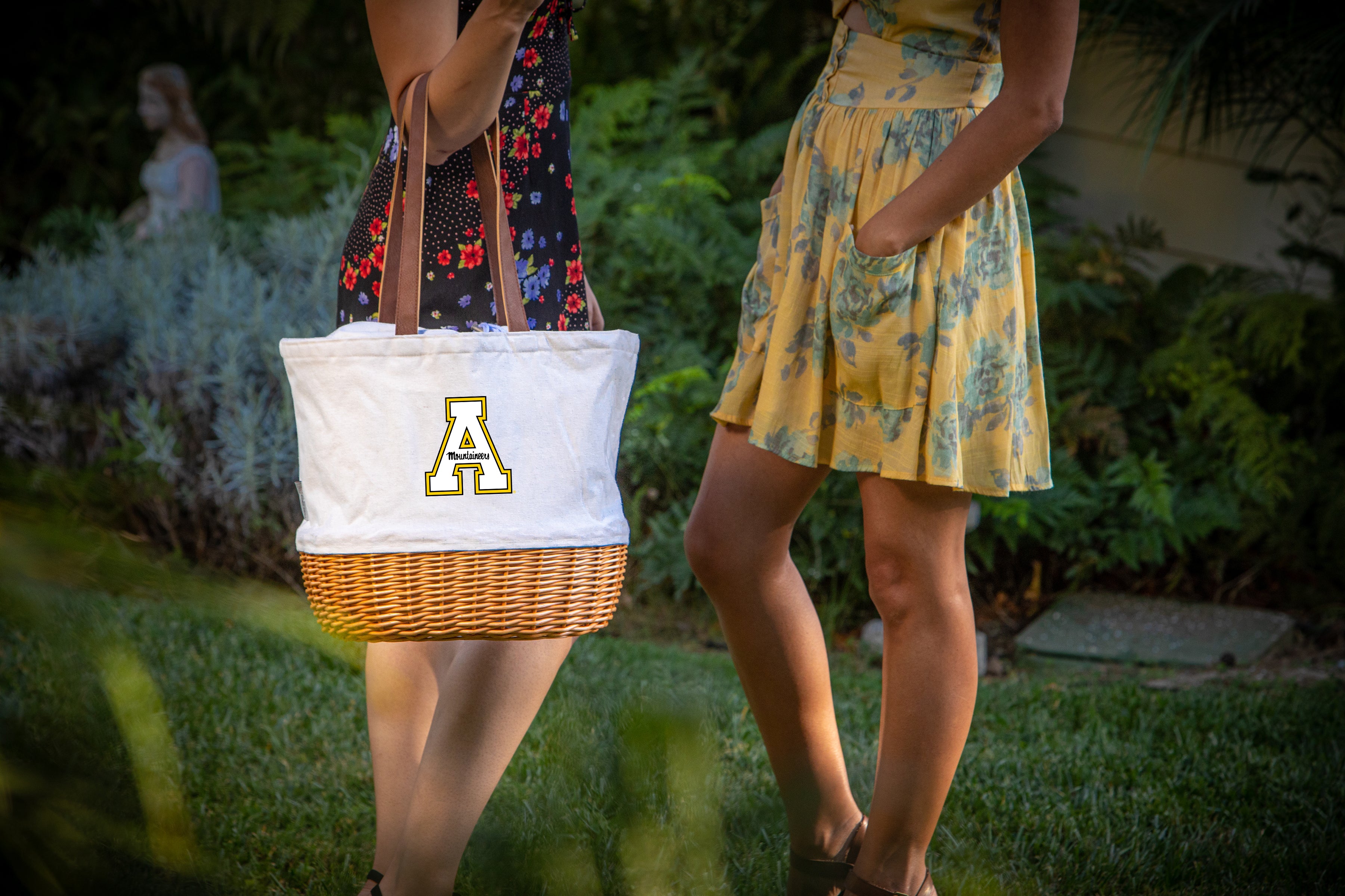 App State Mountaineers - Coronado Canvas and Willow Basket Tote