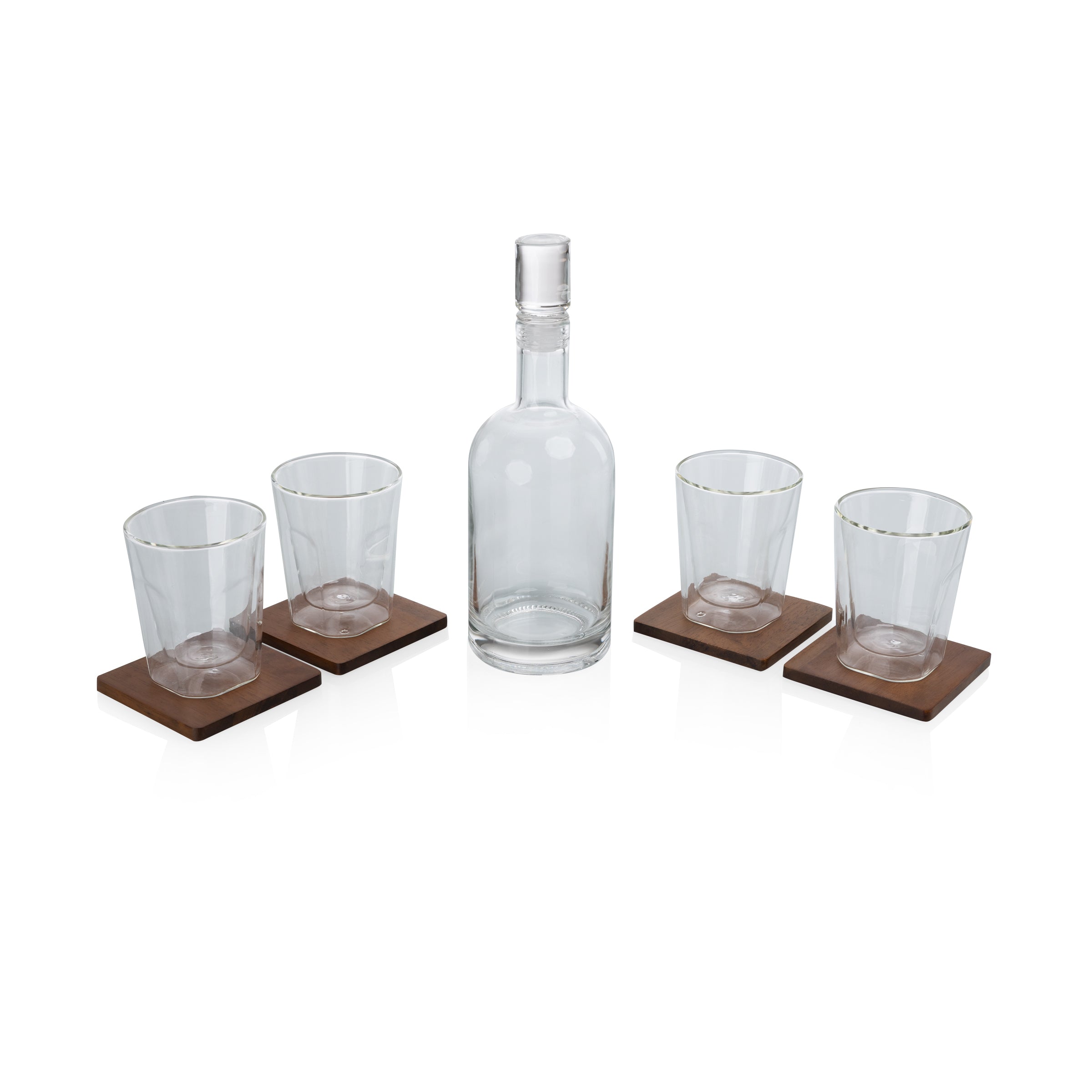 Ambassador Whiskey Box with Decanter and 4 Lowball Glasses