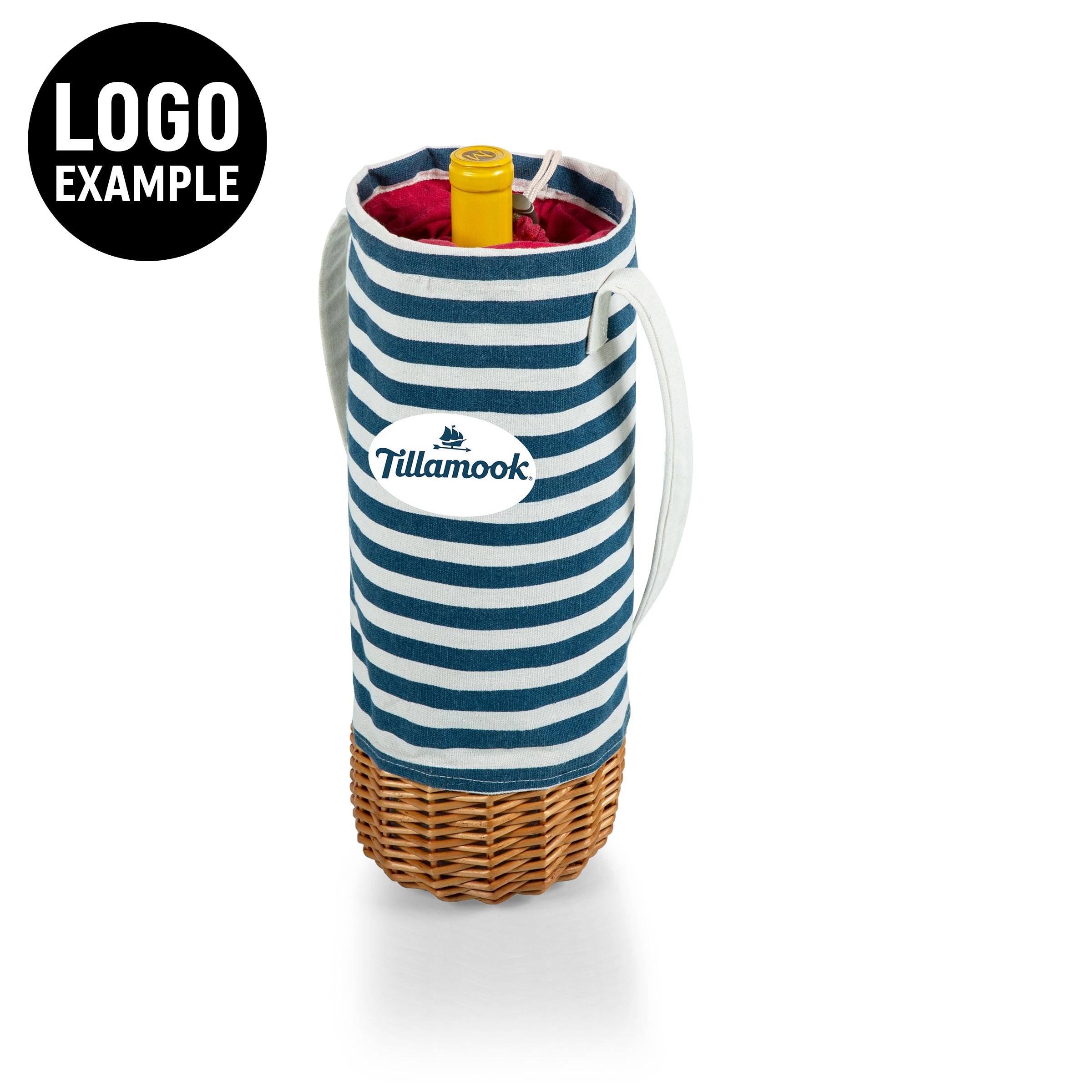 Malbec Insulated Canvas and Willow Wine Bottle Basket