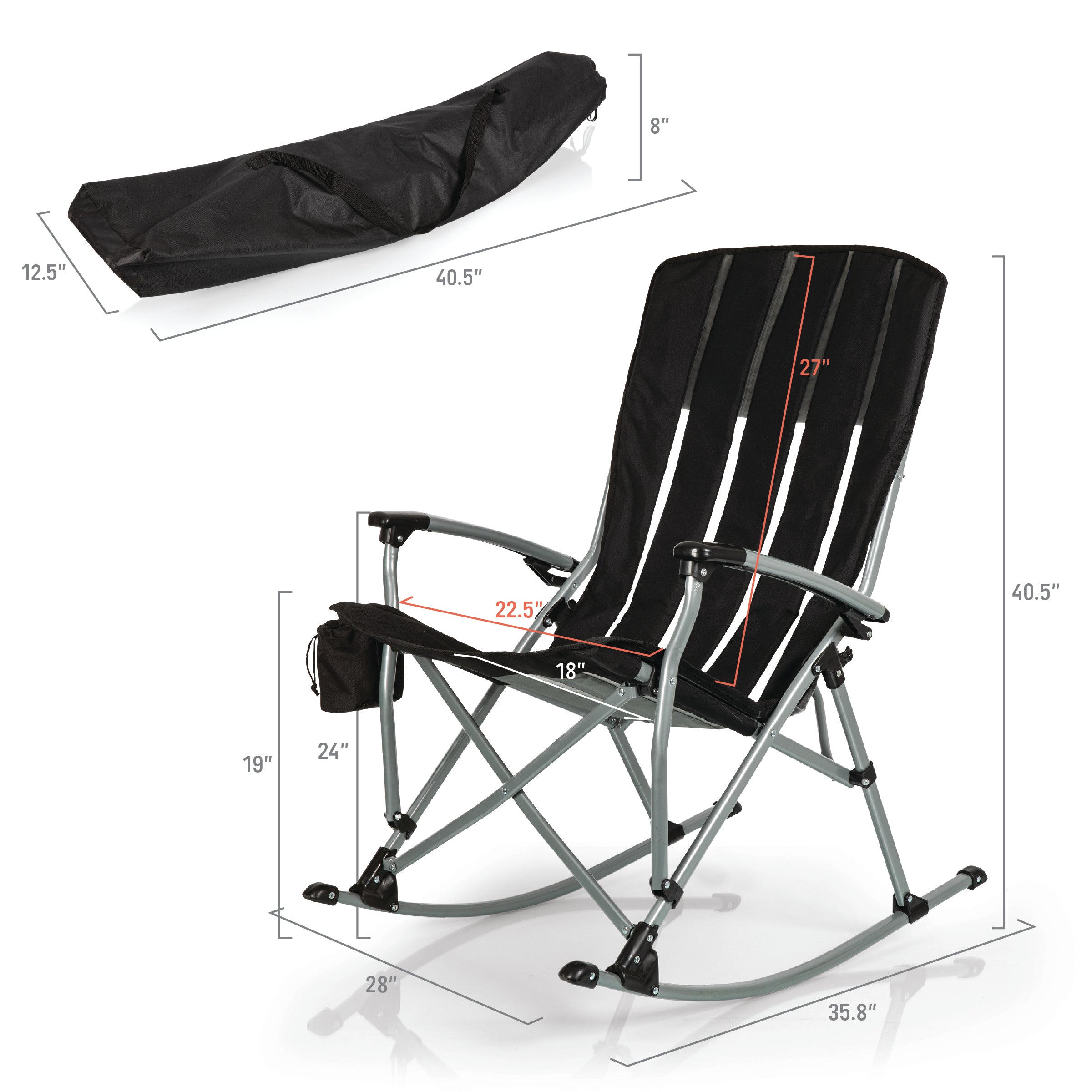 Las Vegas Raiders - Outdoor Rocking Camp Chair