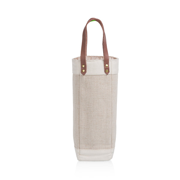 Pinot Jute Single Bottle Insulated Wine Bag