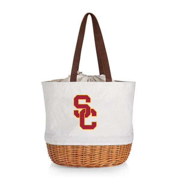 USC Trojans - Coronado Canvas and Willow Basket Tote