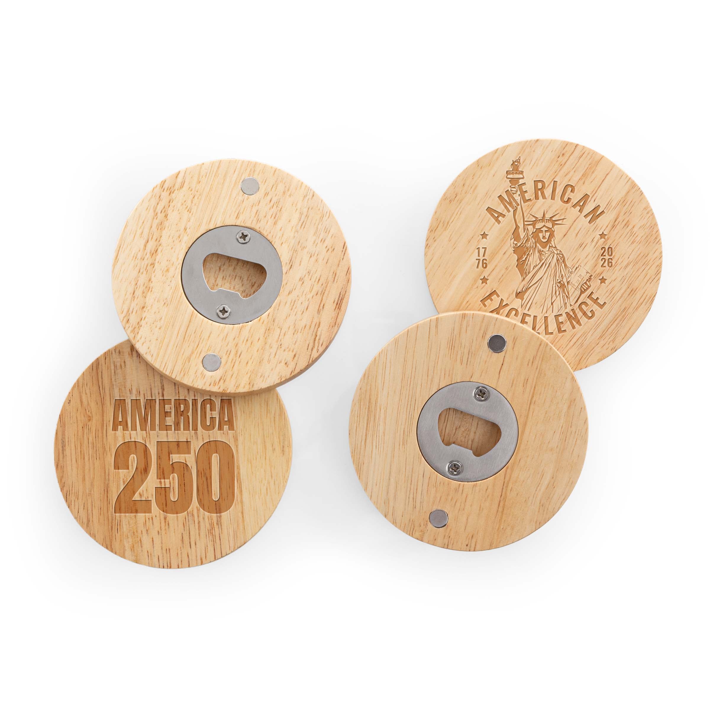 America250 - Coasters with Bottle Openers Set of 4