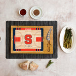 Syracuse Orange Basketball Court - Icon Glass Top Cutting Board & Knife Set