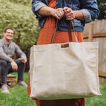 Market Waxed Canvas Tote with Leatherette Handles