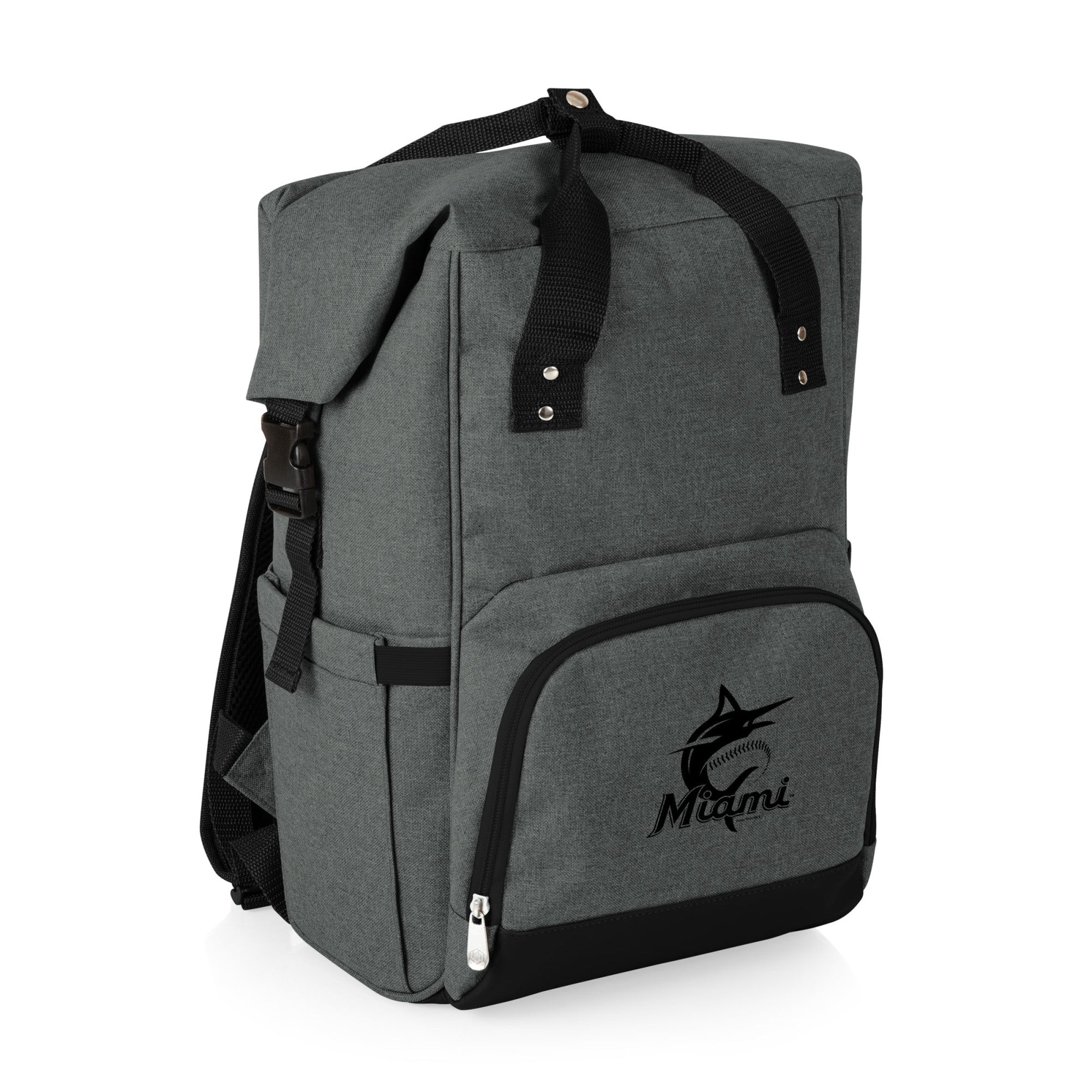 Miami Marlins - On The Go Roll-Top Backpack Cooler