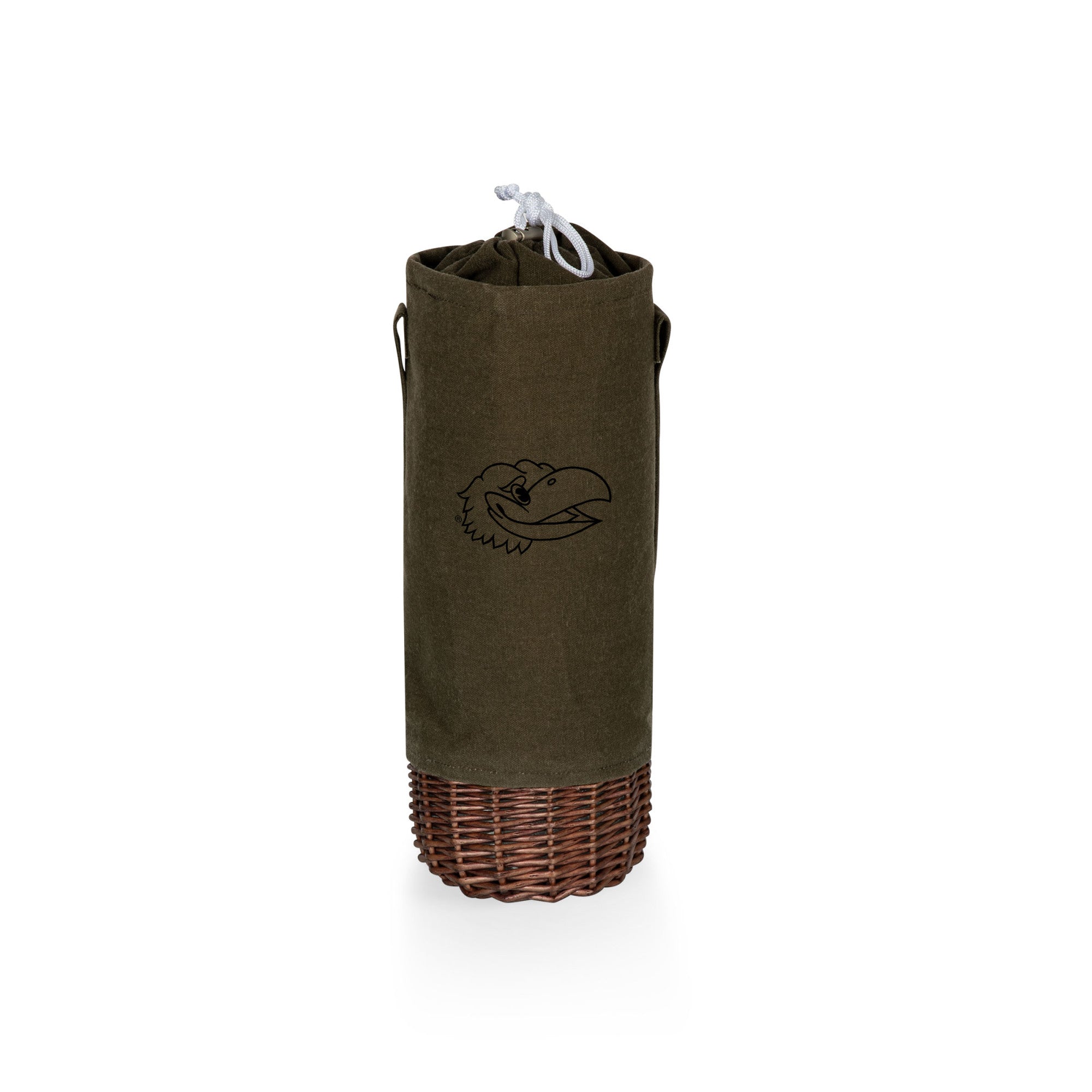 Kansas Jayhawks - Malbec Insulated Canvas and Willow Wine Bottle Basket