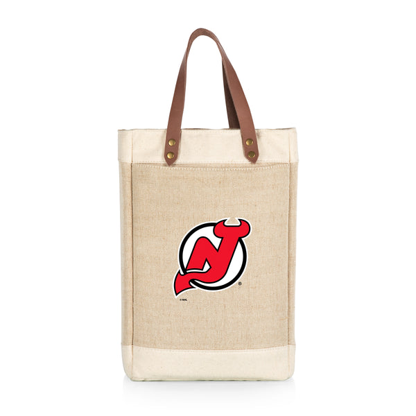 New Jersey Devils - Pinot Jute 2 Bottle Insulated Wine Bag