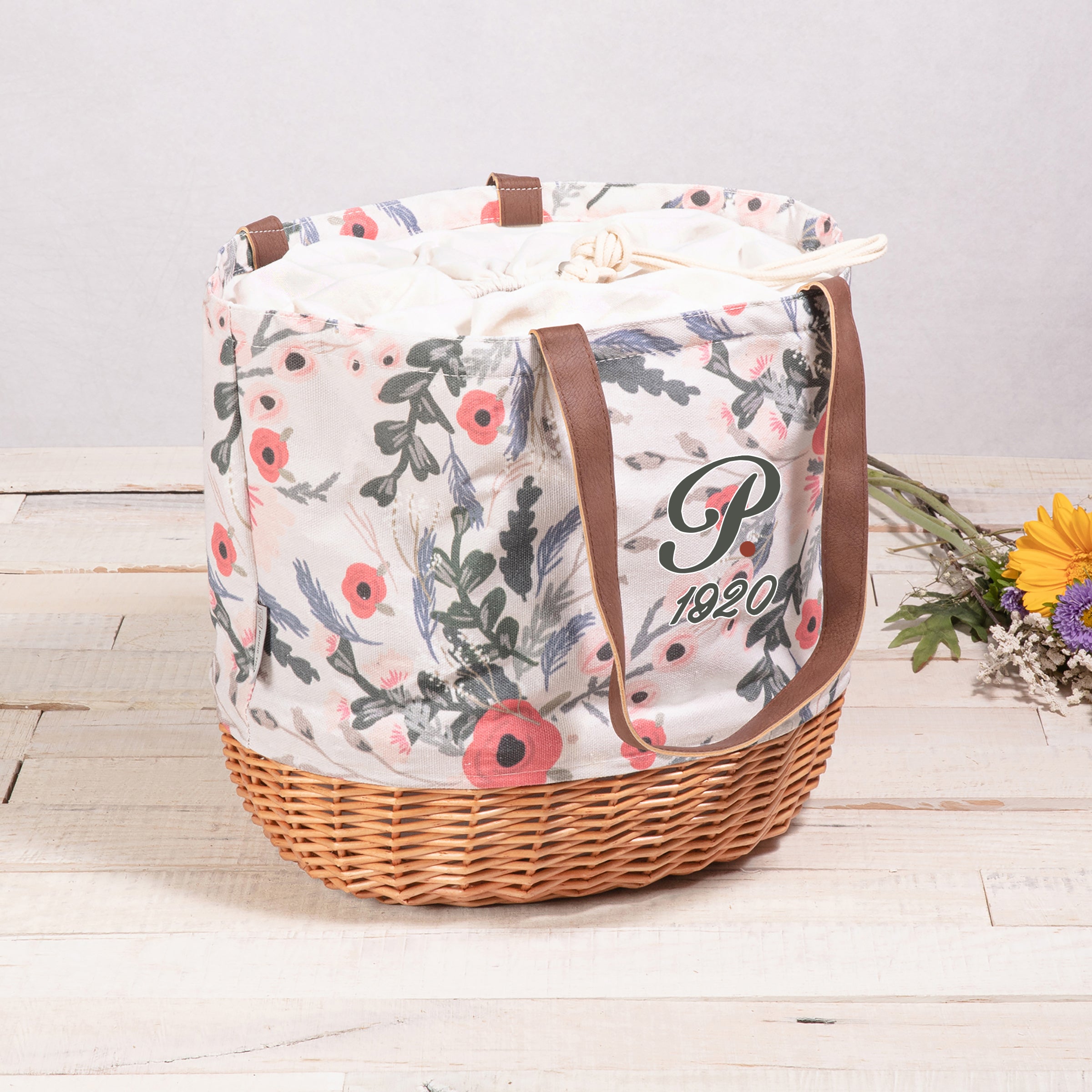 Coronado Canvas and Willow Basket Tote