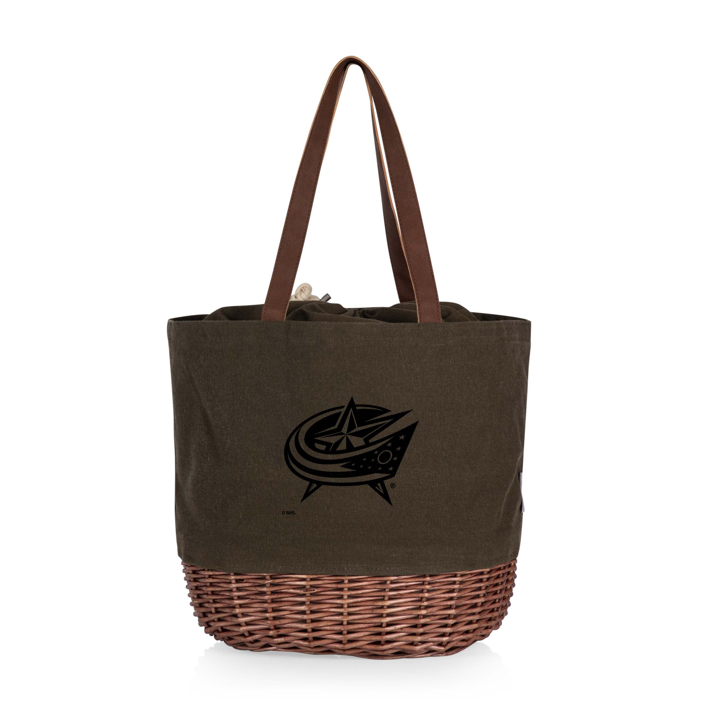 Columbus Blue Jackets - Coronado Canvas and Willow Basket Tote