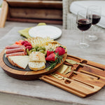 Cal State Fullerton Titans - Insignia Acacia and Slate Serving Board with Cheese Tools