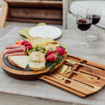 Colorado Avalanche - Insignia Acacia and Slate Serving Board with Cheese Tools