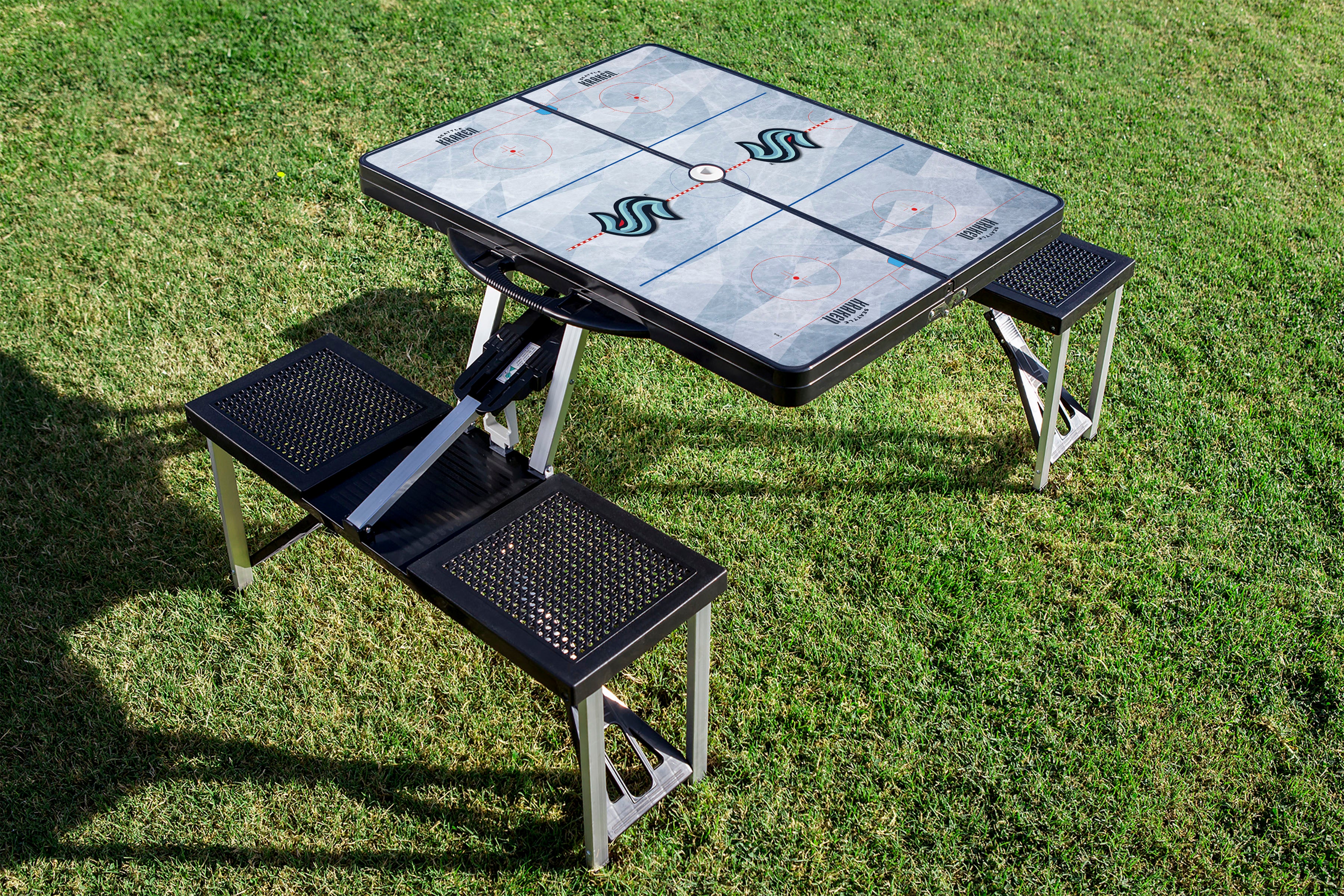 Seattle Kraken Hockey Rink - Picnic Table Portable Folding Table with Seats