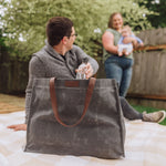 Market Waxed Canvas Tote with Leatherette Handles